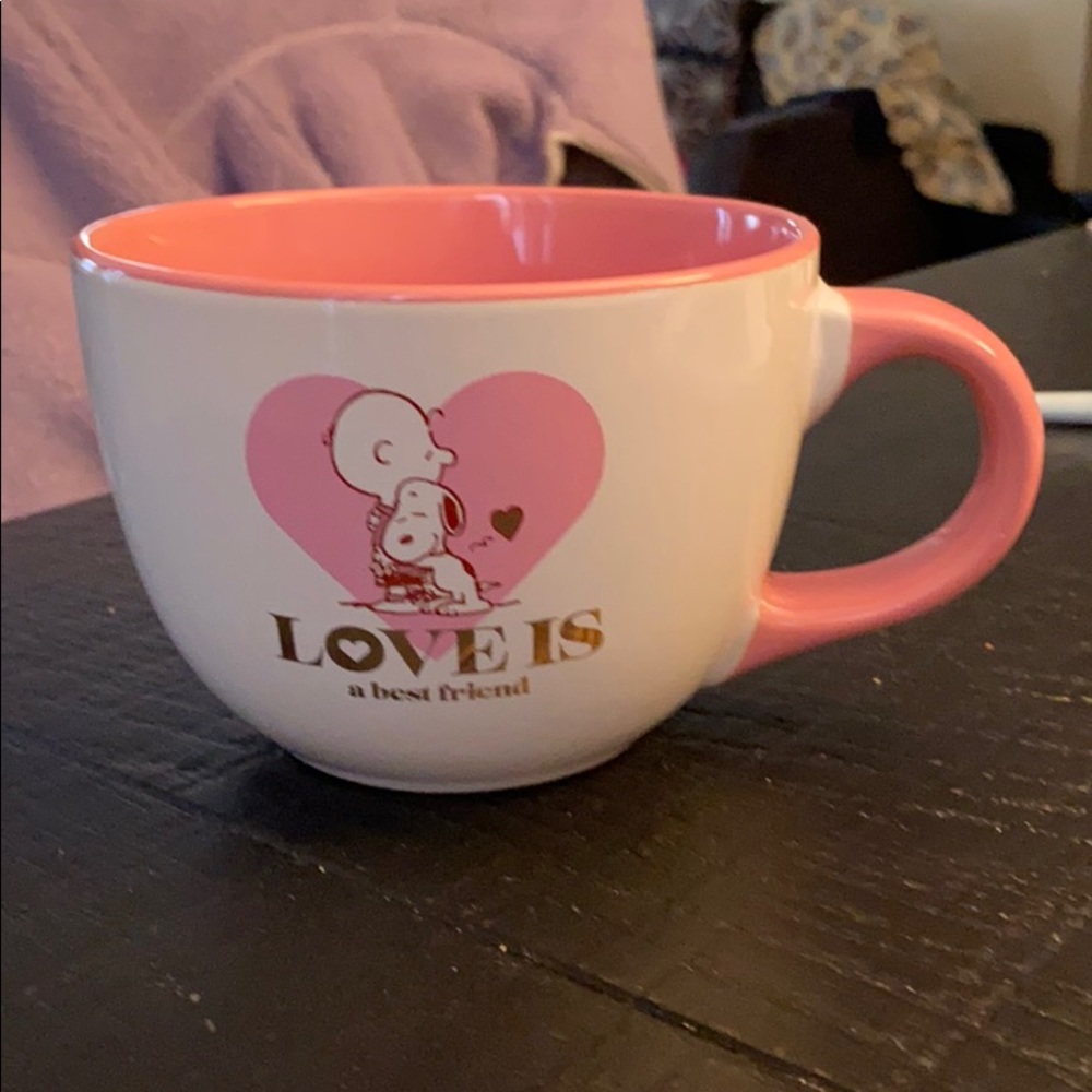 Peanuts love is a best friend valentine soup mug